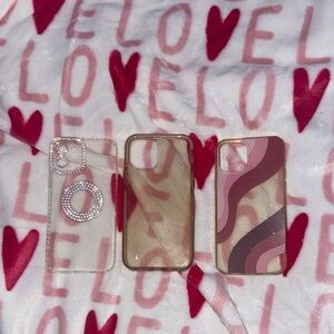 Stylish Pink and Gold Phone Case Set